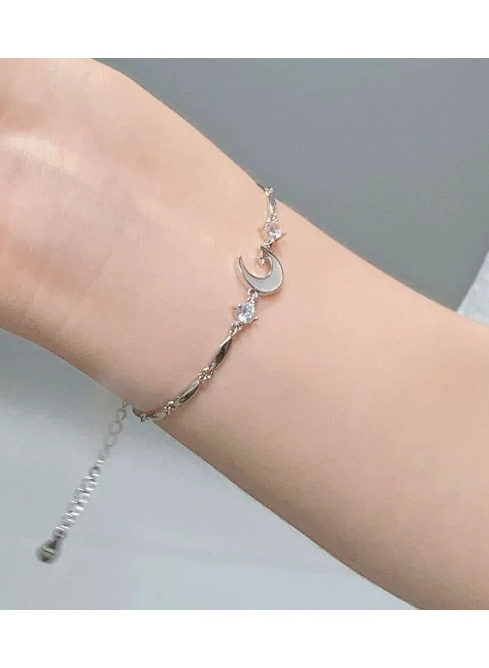 Moon  Stars Bracelet – Dainty Celestial Jewelry, Luxury-Inspired Gift for Girlfriend or Best Friend - Image 4